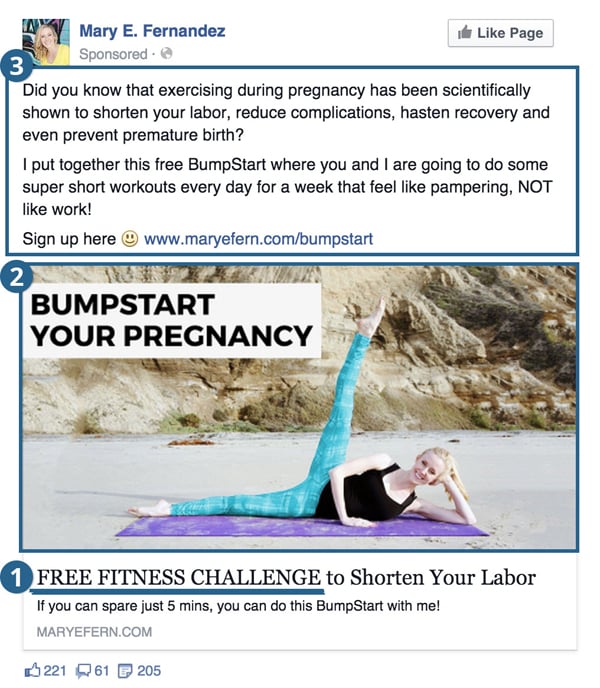 enticing facebook ad