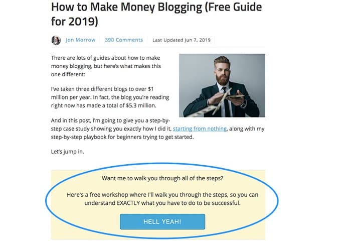 Example Optin Form Inside Content