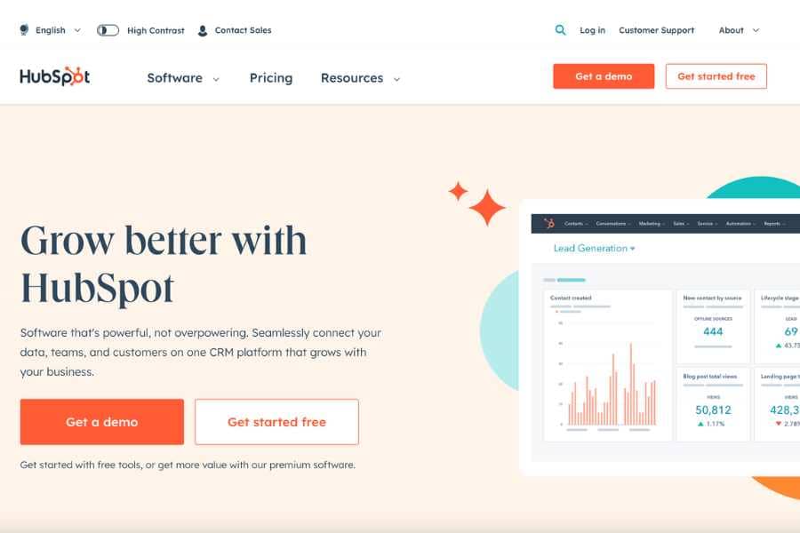 Landing page builders example hubspot