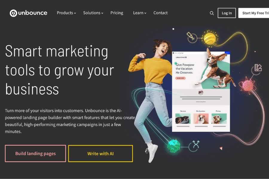 Landing page builders example unbounce