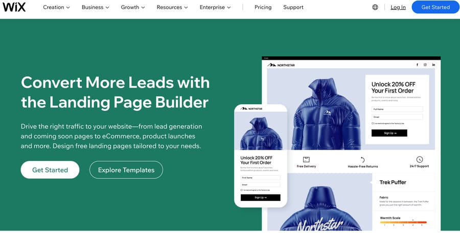 wix homepage