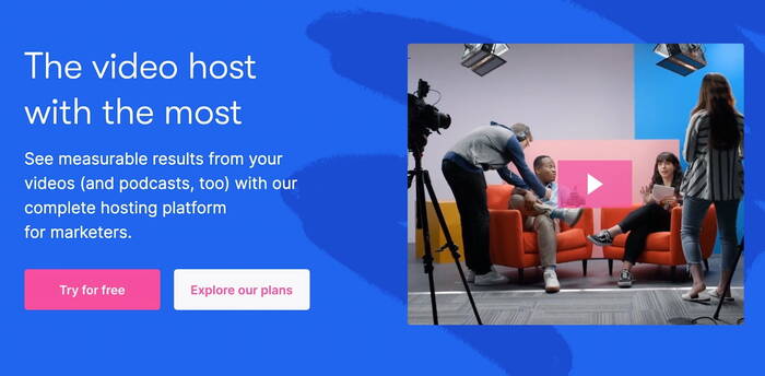 landing page optmization above the fold example from Wistia