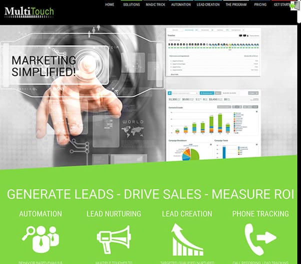 landing page optmization cluttered example from multi touch