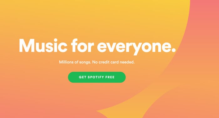 landing page optmization call to action example from spotify