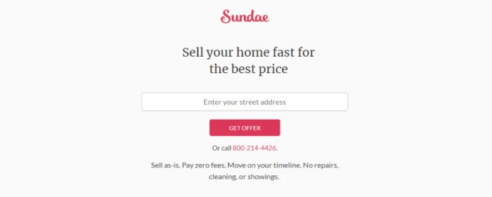 landing page optmization uncluttered example from sundae
