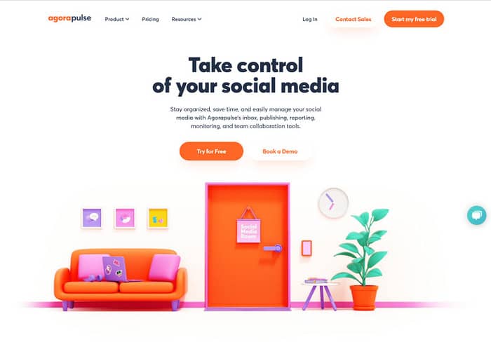 social media tools agorapulse homepage