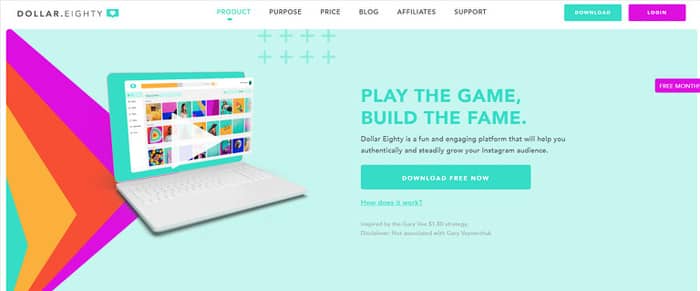 social media tools dollar eighty homepage