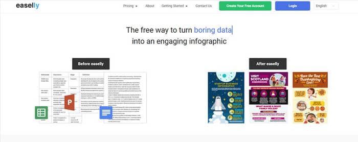 social media tools easel.ly homepage