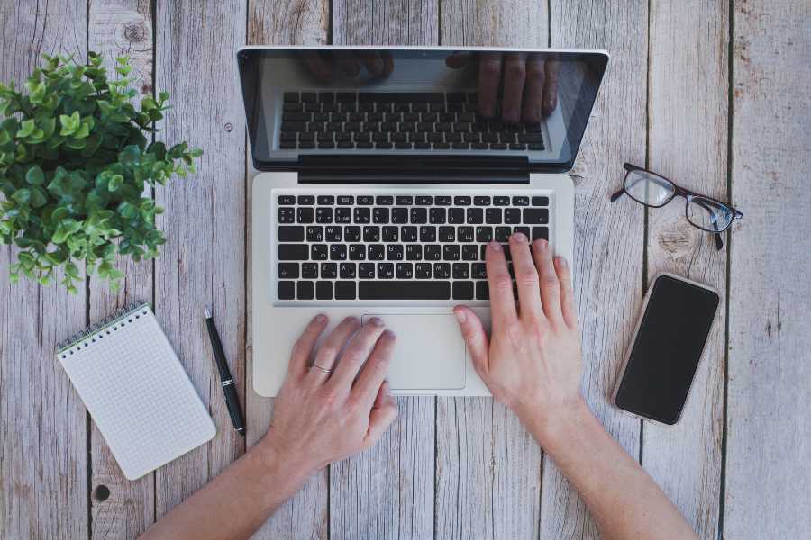 laptop and desk
