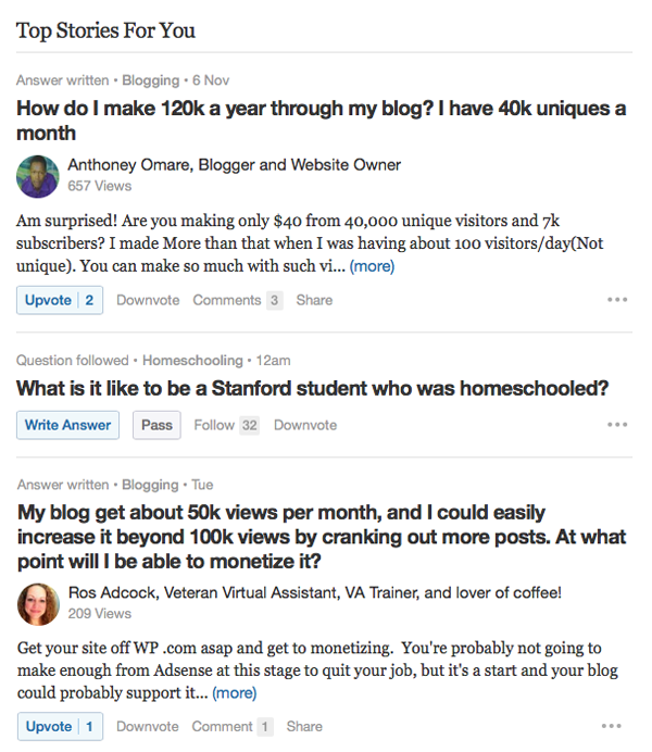 Quora questions