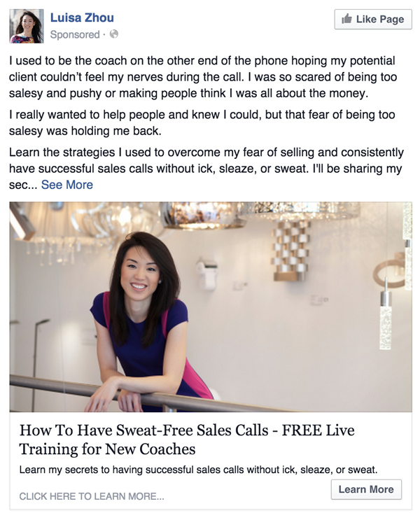 casual photo Facebook ad