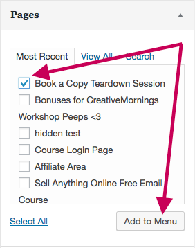 Add to WordPress Menu
