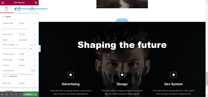 elementor review content or layout