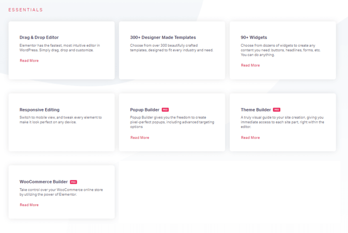 elementor review essential features