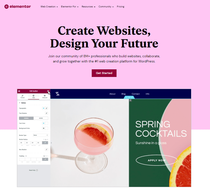 elementor review home page