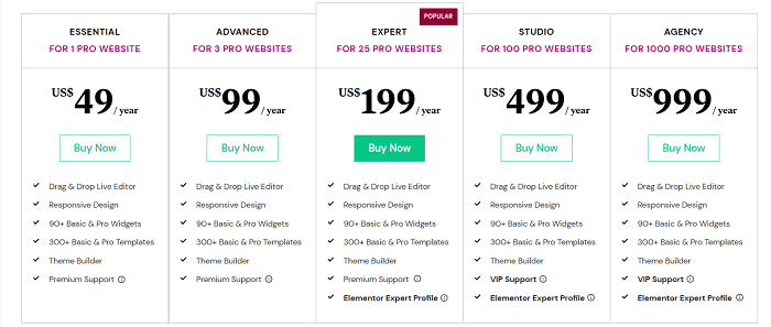 elementor review pricing