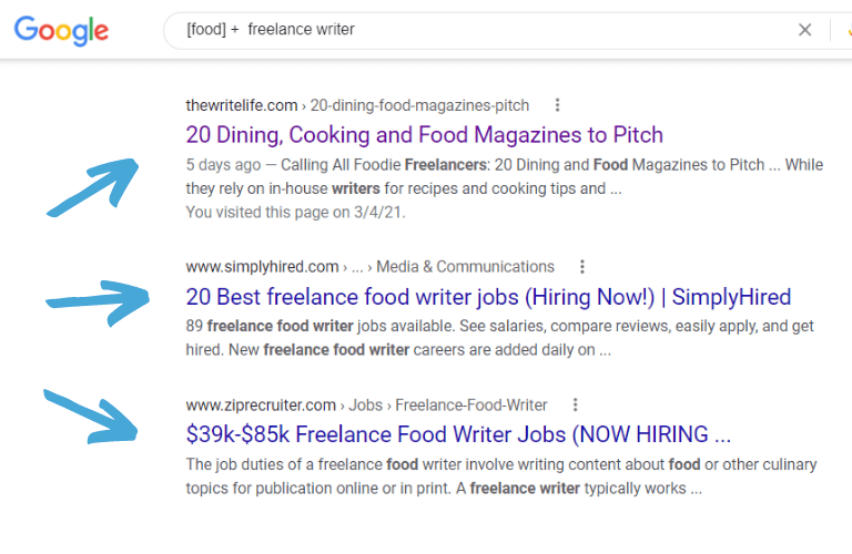 food writing jobs freelance writer google search