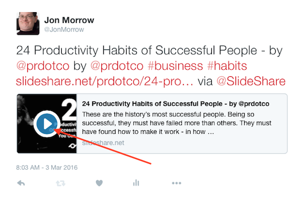 Slide Share - Native Twitter embed 002